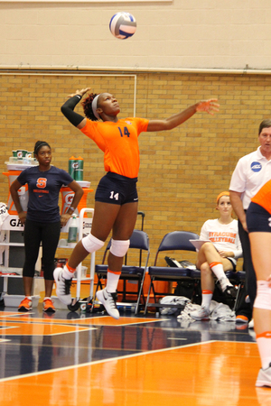 Jalissa Trotter and Syracuse are trying to improve their serving in conference play. Despite winning four conference games, the Orange has struggled with serves. 